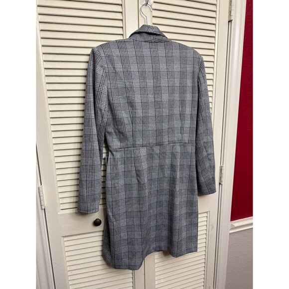 Donna Morgan Size: 10 Women Long Sleeve Dress Plaid Metallic Zip Work Holiday - Picture 7 of 7